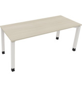 Schreibtisch All in One, manuell höhenverstellbar, 68-82cm (H), 180x70cm (BxT), rechteckig, akazie hell / weiß