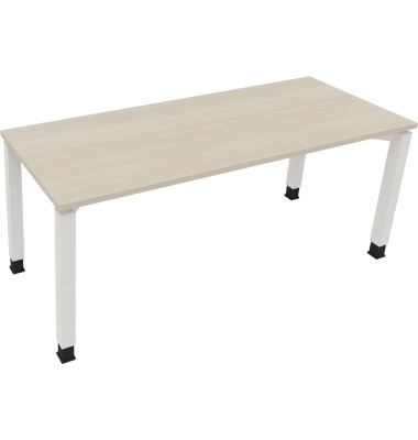 Schreibtisch All in One, manuell höhenverstellbar, 68-82cm (H), 180x70cm (BxT), rechteckig, akazie hell / weiß Schreibtisch All in One, manuell höhenverstellbar, 68-82cm (H), 180x70cm (BxT), rechteckig, akazie hell / weiß