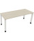Schreibtisch All in One, manuell höhenverstellbar, 68-82cm (H), 180x70cm (BxT), rechteckig, akazie hell / weiß