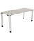 Schreibtisch All in One, manuell höhenverstellbar, 68-82cm (H), 180x70cm (BxT), rechteckig, lichtgrau / weiß