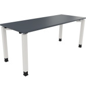 Schreibtisch All in One, manuell höhenverstellbar, 68-82cm (H), 180x70cm (BxT), rechteckig, lavagrau / weiß