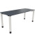 Schreibtisch All in One, manuell höhenverstellbar, 68-82cm (H), 180x70cm (BxT), rechteckig, lavagrau / weiß