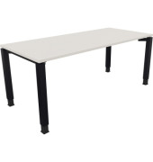 Schreibtisch All in One, manuell h&ouml;henverstellbar, 68-82cm (H), 180x80cm (BxT), rechteckig, wei&szlig; / anthrazit metallic