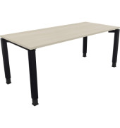 Schreibtisch All in One, manuell höhenverstellbar, 68-82cm (H), 180x80cm (BxT), rechteckig, akazie hell / anthrazit metallic