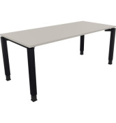 Schreibtisch All in One, manuell h&ouml;henverstellbar, 68-82cm (H), 180x80cm (BxT), rechteckig, lichtgrau / anthrazit metallic