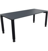 Schreibtisch All in One, manuell höhenverstellbar, 68-82cm (H), 180x80cm (BxT), rechteckig, lavagrau / anthrazit metallic