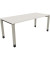 Schreibtisch All in One, manuell höhenverstellbar, 68-82cm (H), 180x80cm (BxT), rechteckig, weiß / silberaluminium