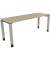 Schreibtisch All in One, manuell höhenverstellbar, 68-82cm (H), 180x80cm (BxT), rechteckig, eiche natur / silberaluminium