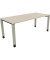 Schreibtisch All in One, manuell höhenverstellbar, 68-82cm (H), 180x80cm (BxT), rechteckig, akazie hell / silberaluminium