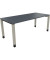 Schreibtisch All in One, manuell höhenverstellbar, 68-82cm (H), 180x80cm (BxT), rechteckig, lavagrau / silberaluminium