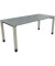 Schreibtisch All in One, manuell höhenverstellbar, 68-82cm (H), 180x80cm (BxT), rechteckig, beton hell / silberaluminium