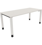 Schreibtisch All in One, manuell höhenverstellbar, 68-82cm (H), 180x80cm (BxT), rechteckig, weiß / weiß