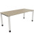 Schreibtisch All in One, manuell höhenverstellbar, 68-82cm (H), 180x80cm (BxT), rechteckig, eiche natur / weiß