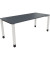 Schreibtisch All in One, manuell höhenverstellbar, 68-82cm (H), 180x80cm (BxT), rechteckig, lavagrau / weiß