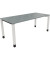Schreibtisch All in One, manuell höhenverstellbar, 68-82cm (H), 180x80cm (BxT), rechteckig, beton hell / weiß