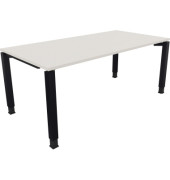 Schreibtisch All in One, manuell höhenverstellbar, 68-82cm (H), 180x90cm (BxT), rechteckig, weiß / anthrazit metallic