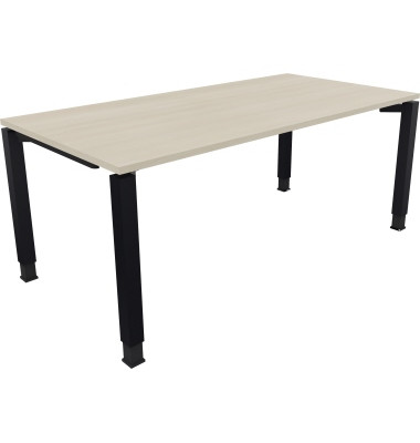 Schreibtisch All in One, manuell höhenverstellbar, 68-82cm (H), 180x90cm (BxT), rechteckig, akazie hell / anthrazit metallic Schreibtisch All in One, manuell höhenverstellbar, 68-82cm (H), 180x90cm (BxT), rechteckig, akazie hell / anthrazit metallic