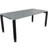 Schreibtisch All in One, manuell höhenverstellbar, 68-82cm (H), 180x90cm (BxT), rechteckig, beton hell / anthrazit metallic