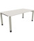 Schreibtisch All in One, manuell höhenverstellbar, 68-82cm (H), 180x90cm (BxT), rechteckig, weiß / silberaluminium