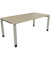 Schreibtisch All in One, manuell höhenverstellbar, 68-82cm (H), 180x90cm (BxT), rechteckig, eiche natur / silberaluminium