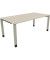 Schreibtisch All in One, manuell höhenverstellbar, 68-82cm (H), 180x90cm (BxT), rechteckig, akazie hell / silberaluminium