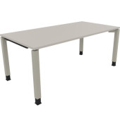 Schreibtisch All in One, manuell höhenverstellbar, 68-82cm (H), 180x90cm (BxT), rechteckig, lichtgrau / silberaluminium