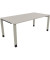 Schreibtisch All in One, manuell höhenverstellbar, 68-82cm (H), 180x90cm (BxT), rechteckig, lichtgrau / silberaluminium