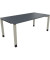 Schreibtisch All in One, manuell höhenverstellbar, 68-82cm (H), 180x90cm (BxT), rechteckig, lavagrau / silberaluminium