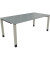 Schreibtisch All in One, manuell höhenverstellbar, 68-82cm (H), 180x90cm (BxT), rechteckig, beton hell / silberaluminium