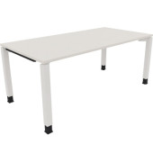 Schreibtisch All in One, manuell höhenverstellbar, 68-82cm (H), 180x90cm (BxT), rechteckig, weiß / weiß