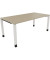 Schreibtisch All in One, manuell höhenverstellbar, 68-82cm (H), 180x90cm (BxT), rechteckig, eiche natur / weiß