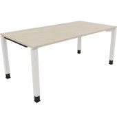 Schreibtisch All in One, manuell h&ouml;henverstellbar, 68-82cm (H), 180x90cm (BxT), rechteckig, akazie hell / wei&szlig;