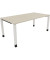 Schreibtisch All in One, manuell höhenverstellbar, 68-82cm (H), 180x90cm (BxT), rechteckig, akazie hell / weiß