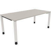 Schreibtisch All in One, manuell höhenverstellbar, 68-82cm (H), 180x90cm (BxT), rechteckig, lichtgrau / weiß