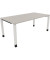 Schreibtisch All in One, manuell höhenverstellbar, 68-82cm (H), 180x90cm (BxT), rechteckig, lichtgrau / weiß