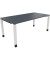 Schreibtisch All in One, manuell höhenverstellbar, 68-82cm (H), 180x90cm (BxT), rechteckig, lavagrau / weiß