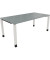 Schreibtisch All in One, manuell höhenverstellbar, 68-82cm (H), 180x90cm (BxT), rechteckig, beton hell / weiß