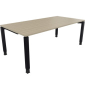 Schreibtisch All in One, manuell h&ouml;henverstellbar, 68-82cm (H), 200x100cm (BxT), rechteckig, eiche natur / anthrazit metallic