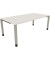 Schreibtisch All in One, manuell höhenverstellbar, 68-82cm (H), 200x100cm (BxT), rechteckig, weiß / silberaluminium