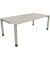 Schreibtisch All in One, manuell höhenverstellbar, 68-82cm (H), 200x100cm (BxT), rechteckig, lichtgrau / silberaluminium