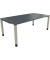 Schreibtisch All in One, manuell höhenverstellbar, 68-82cm (H), 200x100cm (BxT), rechteckig, lavagrau / silberaluminium