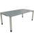 Schreibtisch All in One, manuell höhenverstellbar, 68-82cm (H), 200x100cm (BxT), rechteckig, beton hell / silberaluminium