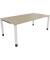 Schreibtisch All in One, manuell höhenverstellbar, 68-82cm (H), 200x100cm (BxT), rechteckig, eiche natur / weiß