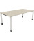 Schreibtisch All in One, manuell höhenverstellbar, 68-82cm (H), 200x100cm (BxT), rechteckig, akazie hell / weiß