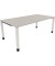 Schreibtisch All in One, manuell höhenverstellbar, 68-82cm (H), 200x100cm (BxT), rechteckig, lichtgrau / weiß