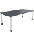 Schreibtisch All in One, manuell höhenverstellbar, 68-82cm (H), 200x100cm (BxT), rechteckig, lavagrau / weiß