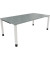 Schreibtisch All in One, manuell höhenverstellbar, 68-82cm (H), 200x100cm (BxT), rechteckig, beton hell / weiß