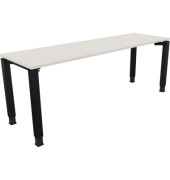 Schreibtisch All in One, manuell höhenverstellbar, 68-82cm (H), 200x60cm (BxT), rechteckig, weiß / anthrazit metallic
