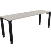 Schreibtisch All in One, manuell h&ouml;henverstellbar, 68-82cm (H), 200x60cm (BxT), rechteckig, lichtgrau / anthrazit metallic