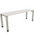 Schreibtisch All in One, manuell höhenverstellbar, 68-82cm (H), 200x60cm (BxT), rechteckig, weiß / silberaluminium